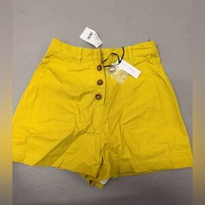 NWT lovers+friends xs linen Yellow Women's Shorts
